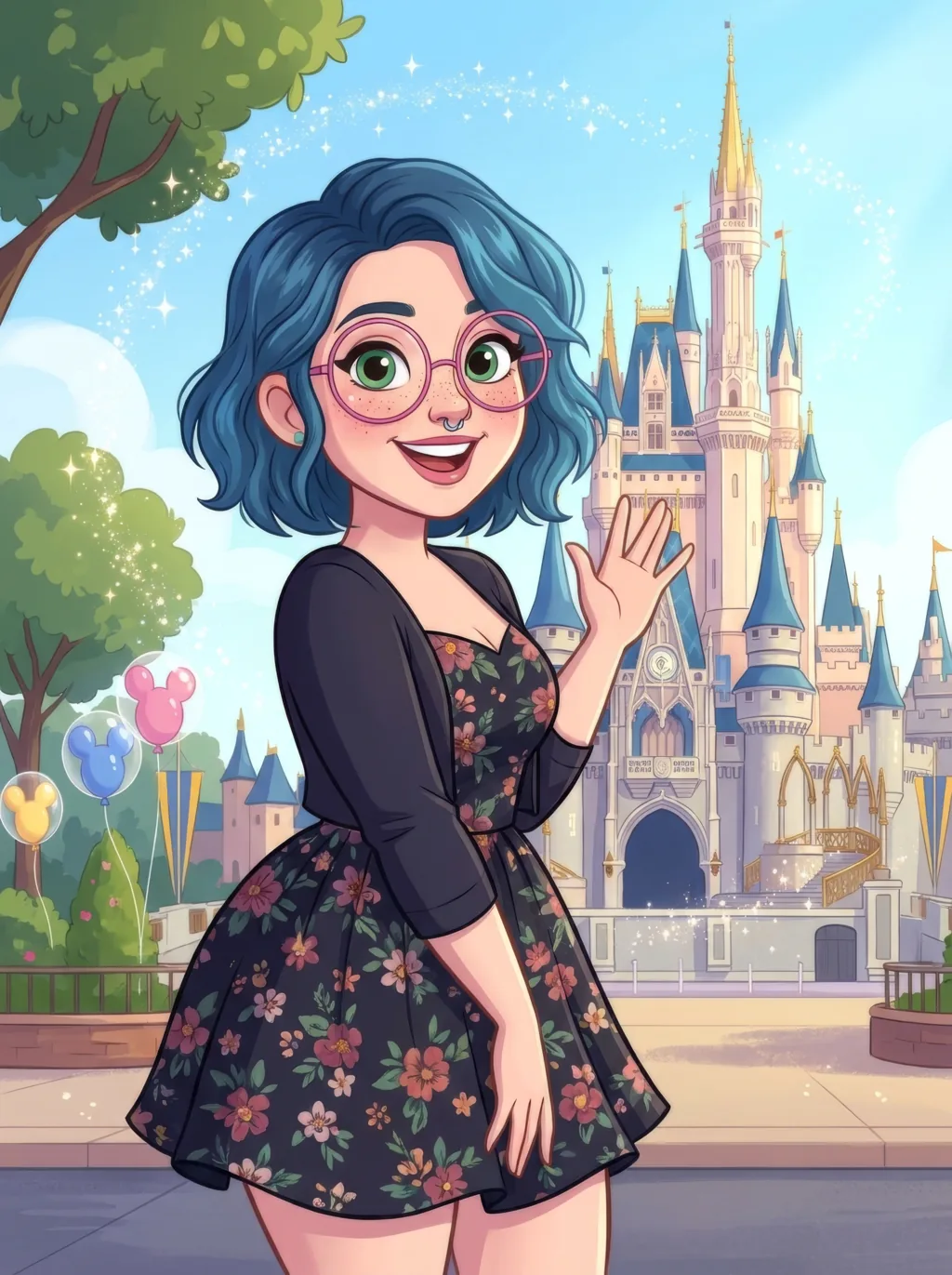 Illustrated portrait of Jess